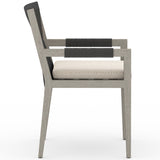 Sherwood Outdoor Dining Arm Chair, Faye Sand/Weathered Grey-Furniture - Dining-High Fashion Home