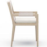 Sherwood Outdoor Dining Arm Chair, Natural Ivory/Washed Brown-Furniture - Dining-High Fashion Home