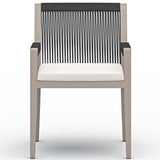 Sherwood Outdoor Dining Arm Chair, Natural Ivory/Weathered Grey-Furniture - Dining-High Fashion Home