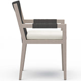 Sherwood Outdoor Dining Arm Chair, Natural Ivory/Weathered Grey-Furniture - Dining-High Fashion Home