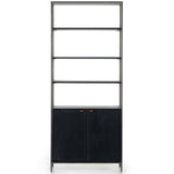 Trey Modular Wide Bookcase, Black Wash-Furniture - Storage-High Fashion Home