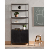 Trey Modular Wide Bookcase, Black Wash-Furniture - Storage-High Fashion Home