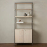 Trey Modular Wide Bookcase, Dove Poplar-Furniture - Storage-High Fashion Home