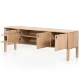 Isador Media Console, Dry Wash Poplar-Furniture - Storage-High Fashion Home