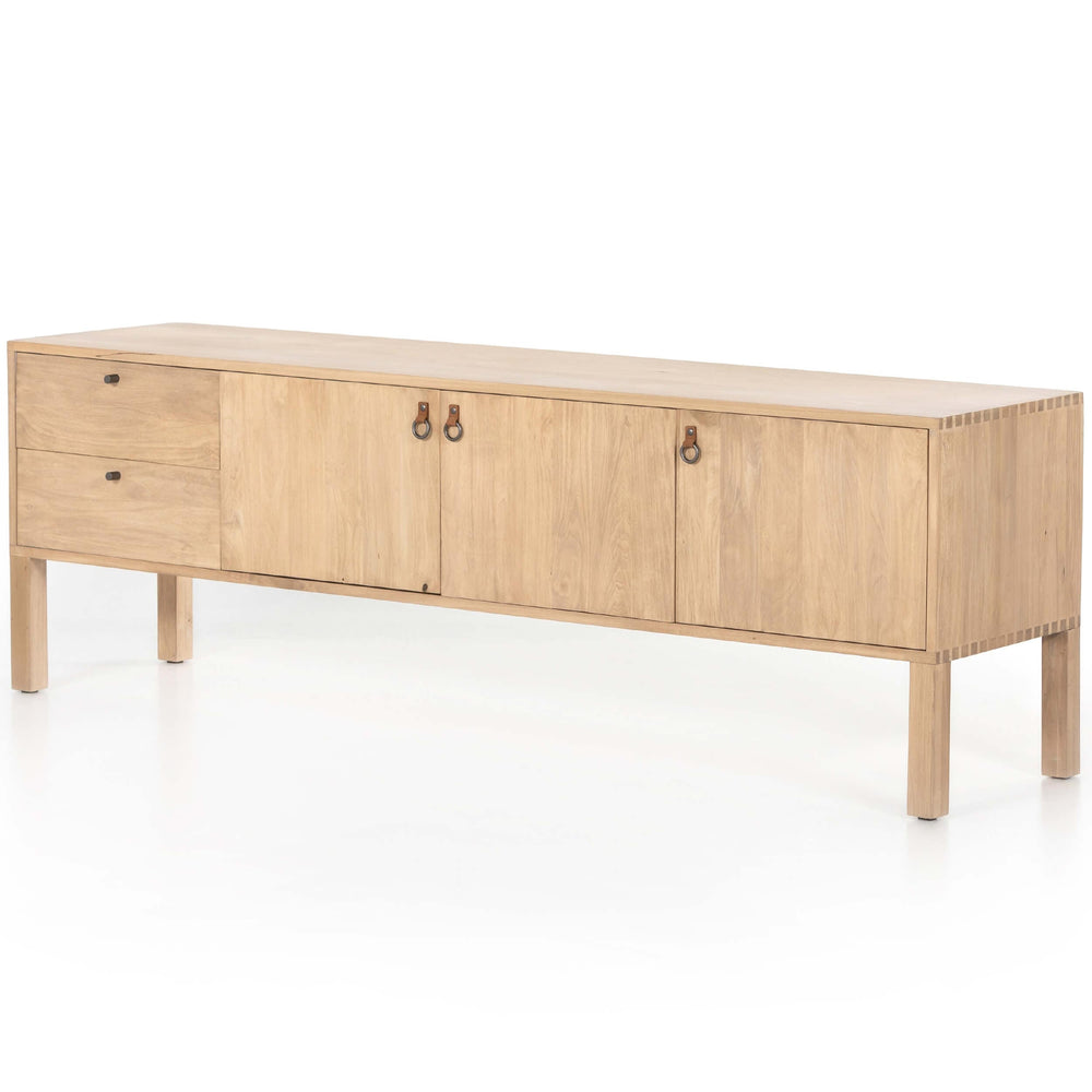 Isador Media Console, Dry Wash Poplar-Furniture - Storage-High Fashion Home