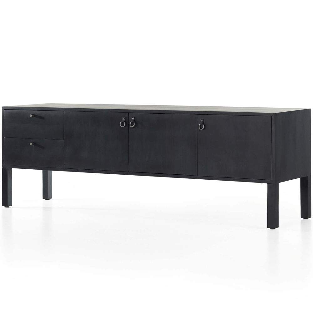 Isador Media Console, Black Wash Poplar-Furniture - Storage-High Fashion Home