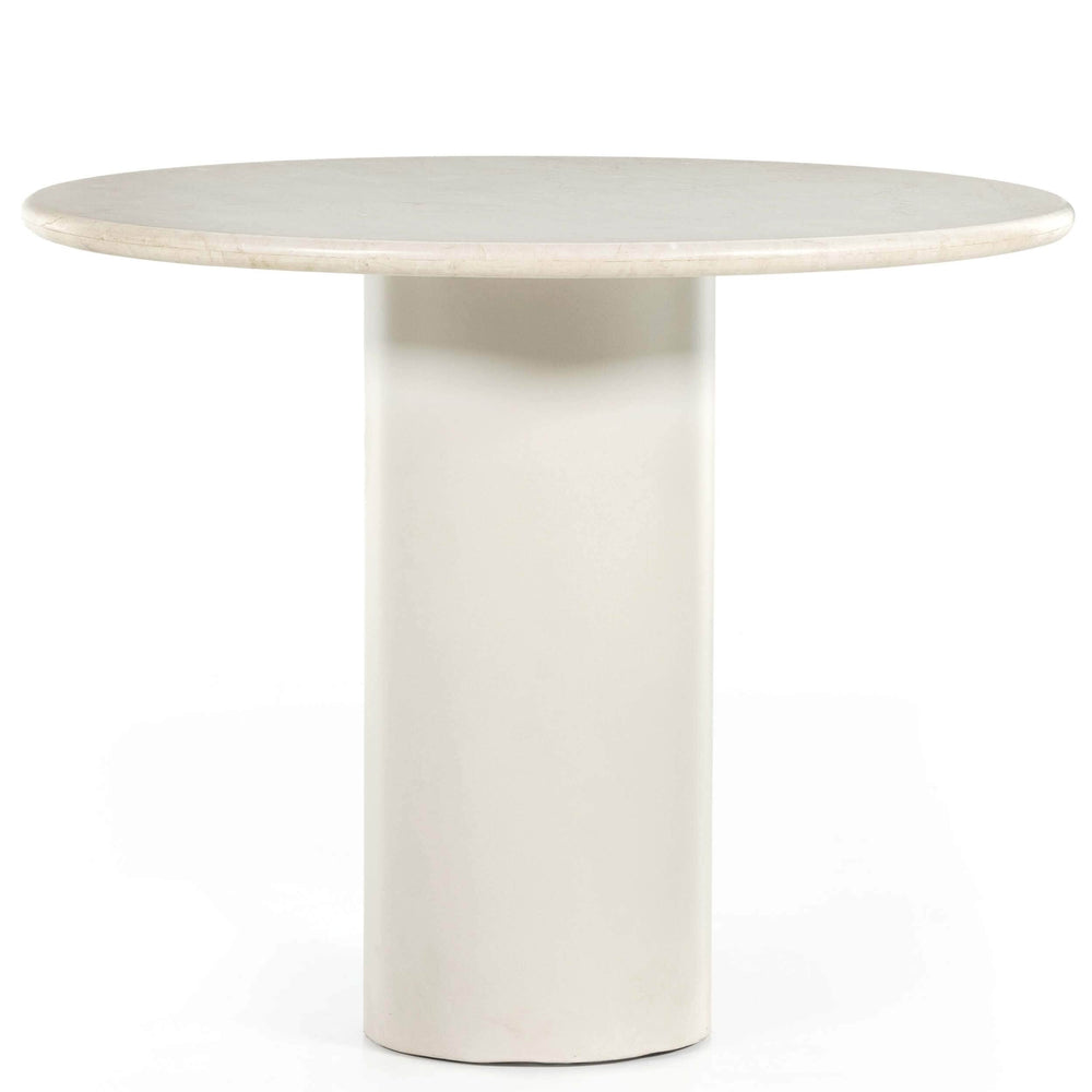 Belle Round Dining Table, Cream Marble-Furniture - Dining-High Fashion Home