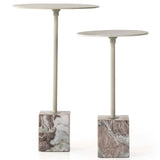 Delia End Table, Textured Matte White, Set of 2