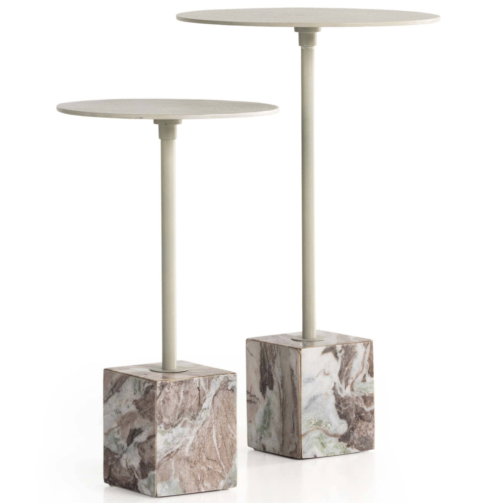 Delia End Table, Textured Matte White, Set of 2