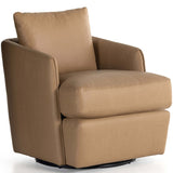 Whittaker Leather Swivel Chair, Nantucket Taupe-Furniture - Chairs-High Fashion Home