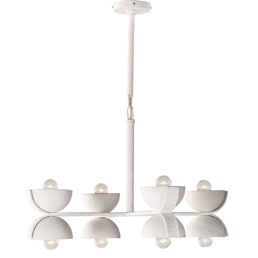 Santorini Chandelier, Matte White Plaster-Lighting-High Fashion Home