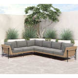 Cavan Outdoor 6 Piece Sectional, Faux Hyacinth-Furniture - Sofas-High Fashion Home