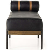 Giorgio Leather Bench, Rialto Ebony-Furniture - Chairs-High Fashion Home