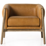 Idris Leather Chair, Palermo Butterscotch-Furniture - Chairs-High Fashion Home