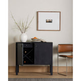 Isador Bar Cabinet, Black Wash Poplar-Furniture - Storage-High Fashion Home