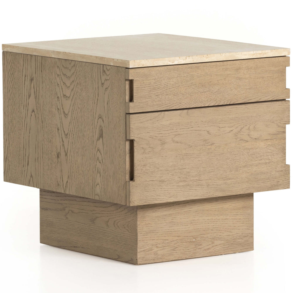 Jaylen Nightstand, Travertine-High Fashion Home