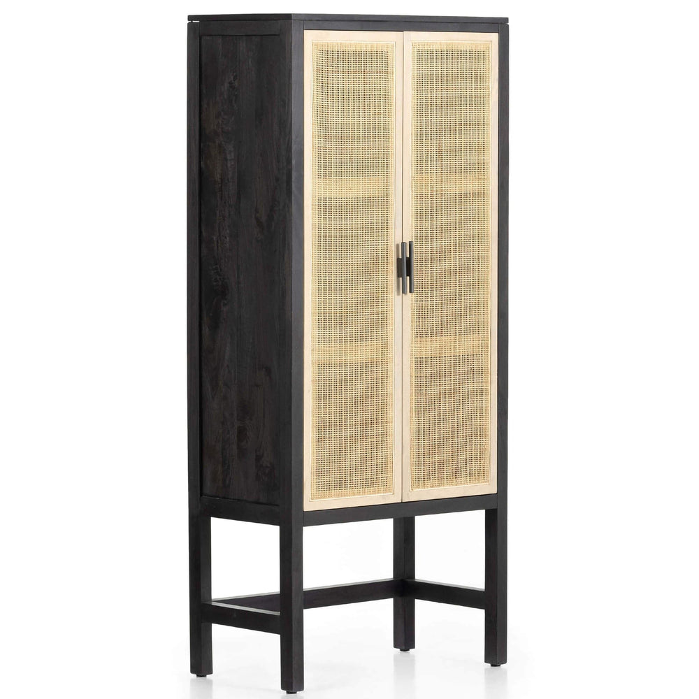 Caprice Narrow Cabinet, Black Wash Mango-Furniture - Storage-High Fashion Home