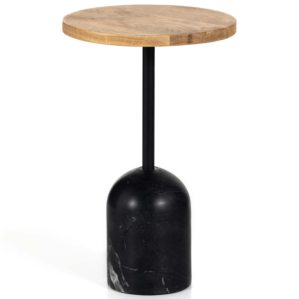 Fay Accent Table, Black Marble-Furniture - Accent Tables-High Fashion Home