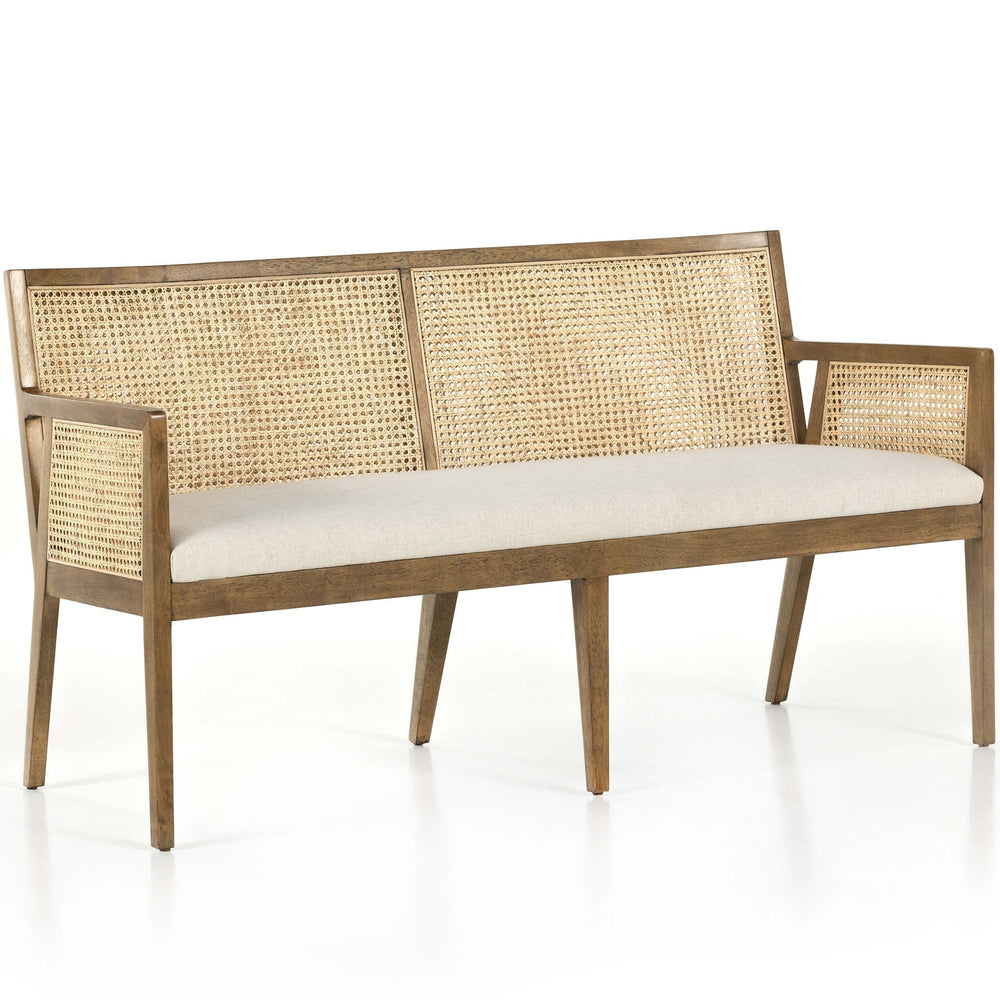 Antonia Cane Dining Bench, Toasted Parawood-Furniture - Dining-High Fashion Home