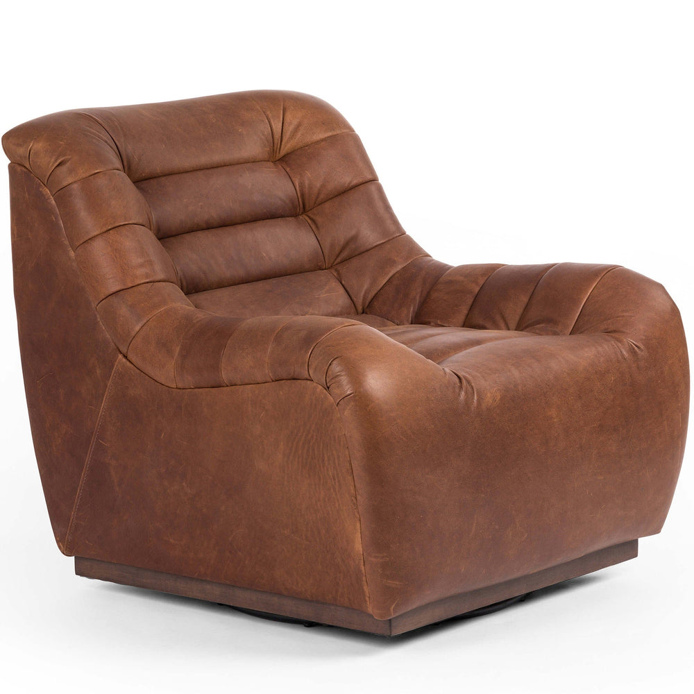 Binx Leather Swivel Chair, Heirloom Sienna-Furniture - Chairs-High Fashion Home