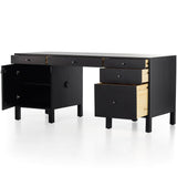 Isador Executive Desk, Black Wash Poplar-Furniture - Office-High Fashion Home