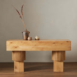 Leland Console Table, Honey Oak-Furniture - Accent Tables-High Fashion Home