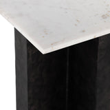 Terrell End Table, White Marble-Furniture - Accent Tables-High Fashion Home