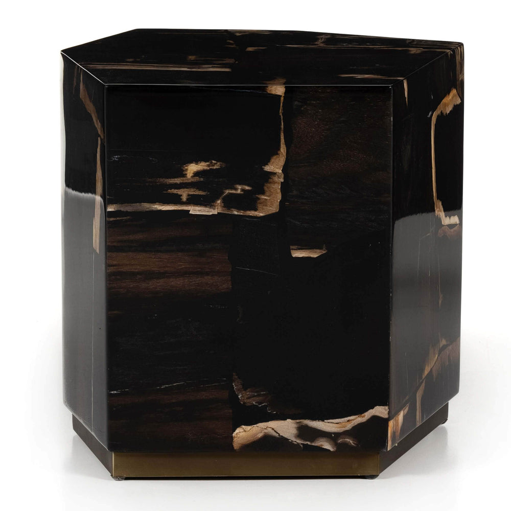 Shep End Table, Polished Petrified Wood-Furniture - Accent Tables-High Fashion Home