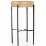 Nocona Leather Bar Stool, Tan Leather-Furniture - Dining-High Fashion Home