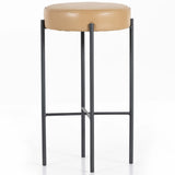 Nocona Leather Bar Stool, Tan Leather-Furniture - Dining-High Fashion Home