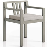 Monterey Outdoor Dining Armchair, Stone Grey/Weathered Grey-Furniture - Dining-High Fashion Home