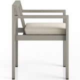 Monterey Outdoor Dining Armchair, Faye Sand/Weathered Grey-Furniture - Dining-High Fashion Home