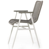 Avera Outdoor Dining Chair, White Aluminum-Furniture - Dining-High Fashion Home