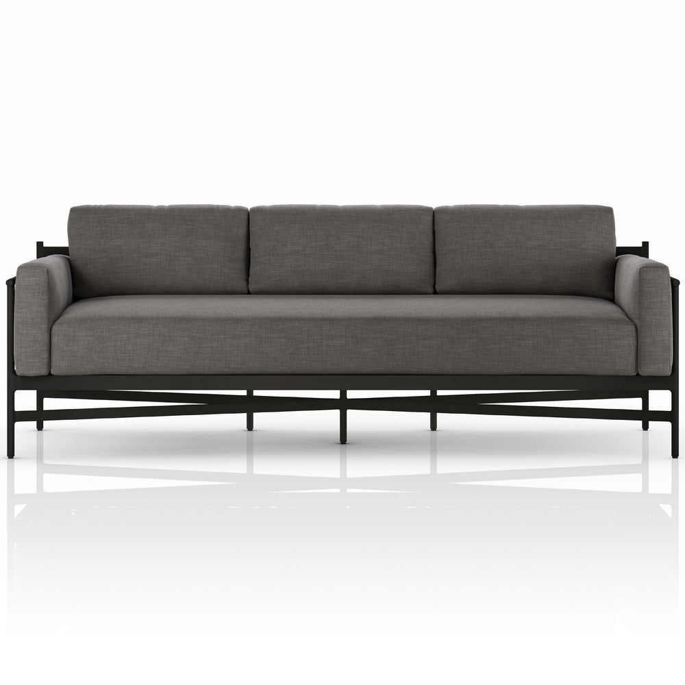 Hearst 99" Outdoor Sofa, Charcoal-Furniture - Sofas-High Fashion Home