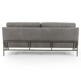 Vanna Leather Sofa, Umber Pewter-Furniture - Sofas-High Fashion Home