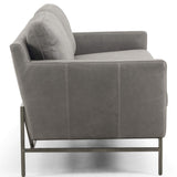 Vanna Leather Sofa, Umber Pewter-Furniture - Sofas-High Fashion Home