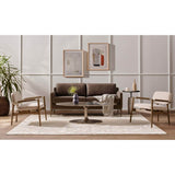 Vanna Leather Sofa, Umber Pewter-Furniture - Sofas-High Fashion Home