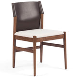 Lulu Armless Dining Chair, Espresso Leather-Furniture - Dining-High Fashion Home