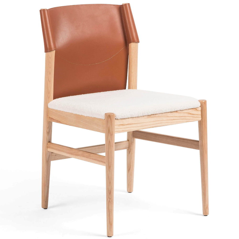 Lulu Armless Dining Chair, Saddle Leather Blend-Furniture - Dining-High Fashion Home