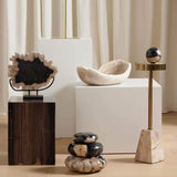 Buck End Table, Dark Petrified Wood-Furniture - Accent Tables-High Fashion Home