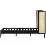 Antonia Cane Bed, Brushed Ebony-Furniture - Bedroom-High Fashion Home