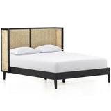 Antonia Cane Bed, Brushed Ebony-Furniture - Bedroom-High Fashion Home