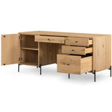 Eaton Executive Desk, Light Oak Resin-Furniture - Office-High Fashion Home