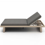 Leroy Outdoor Double Chaise, Charcoal/Washed Brown-Furniture - Chairs-High Fashion Home