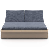 Leroy Outdoor Double Chaise, Faye Navy/Washed Brown-Furniture - Chairs-High Fashion Home