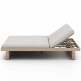 Leroy Outdoor Double Chaise, Stone Grey/Washed Brown-Furniture - Chairs-High Fashion Home