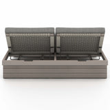 Leroy Outdoor Double Chaise, Charcoal/Weathered Grey-Furniture - Chairs-High Fashion Home