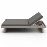 Leroy Outdoor Double Chaise, Charcoal/Weathered Grey-Furniture - Chairs-High Fashion Home