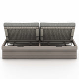 Leroy Outdoor Double Chaise, Faye Ash/Weathered Grey-Furniture - Chairs-High Fashion Home