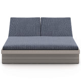 Leroy Outdoor Double Chaise, Faye Navy/Weathered Grey-Furniture - Chairs-High Fashion Home